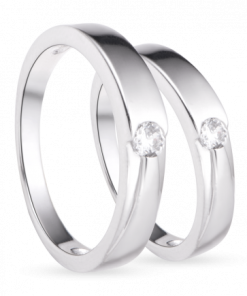 Nhẫn cặp bạc đính đá PNJSilver 00087-00088